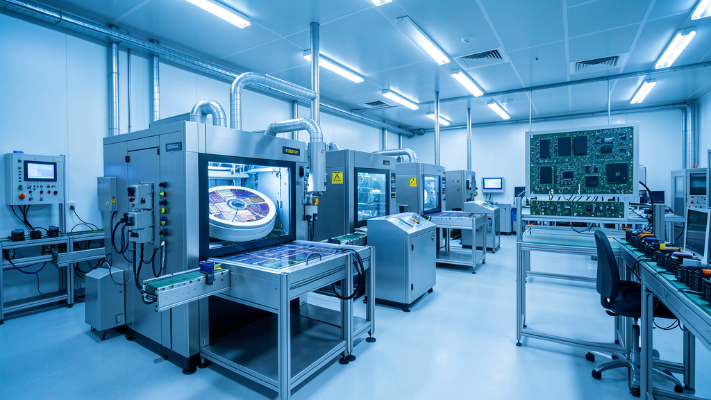 Domestic semiconductor manufacturing clean room with DRAM wafer processing and electronics assembly capability