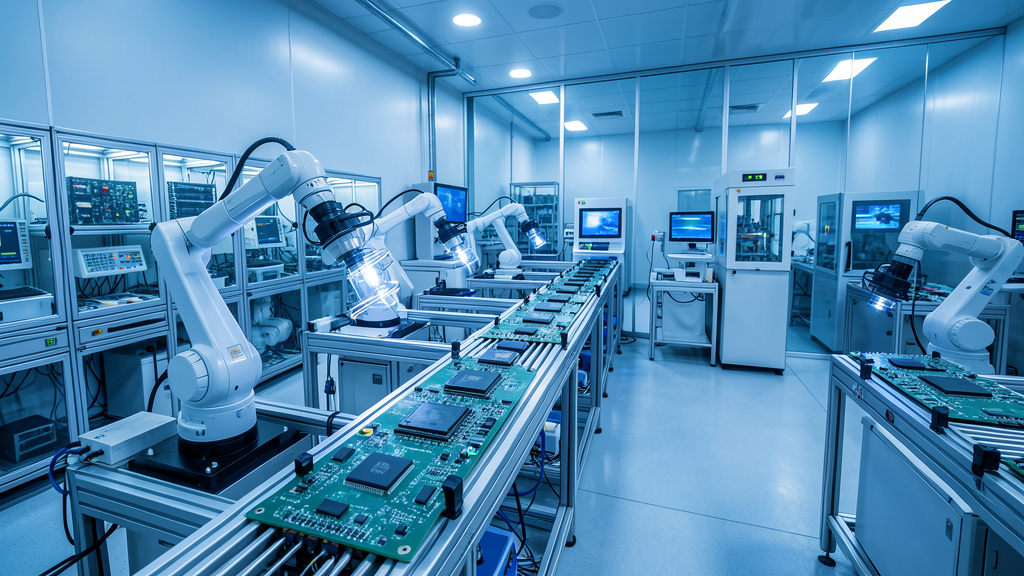 Advanced semiconductor manufacturing facility with electronics assembly and precision process equipment