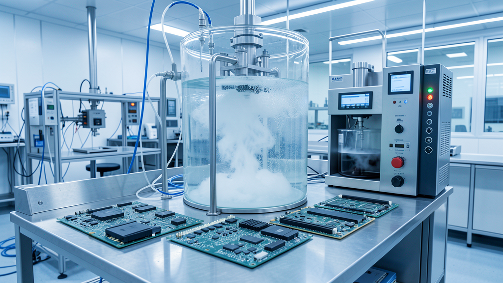 Vapor degreasing equipment for electronics cleaning in a cleanroom environment